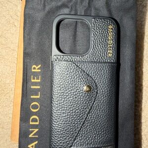 Bandolier Black Pebbled Leather Phone Case